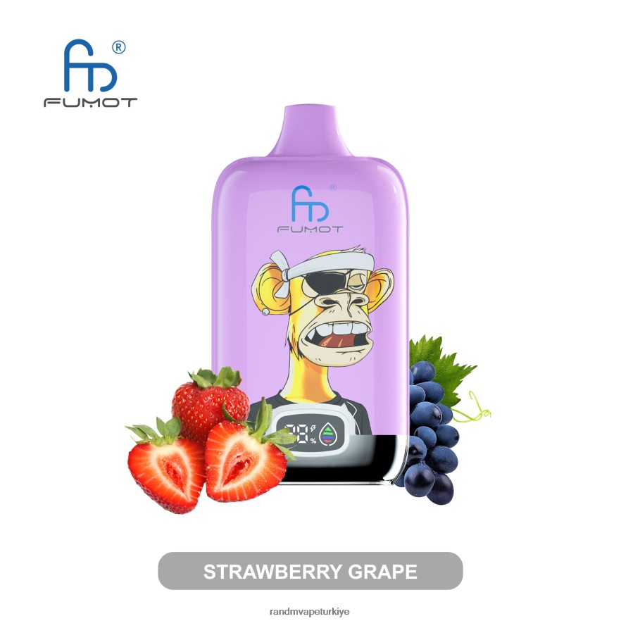 8VZRZR3 Fumot Original RandM Digital Box 12000 pil ve sıvı ekranlı vape cihazı üzüm buzu - RandM Vape İstanbul