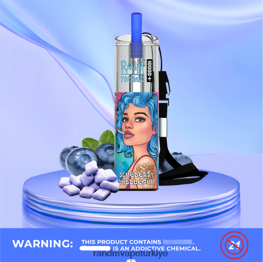 8VZRZR80 RandM Tornado 10000 artı hava akımı kontrolü vape cihazı 1 adet kırmızı elma limon - RandM Vape Store
