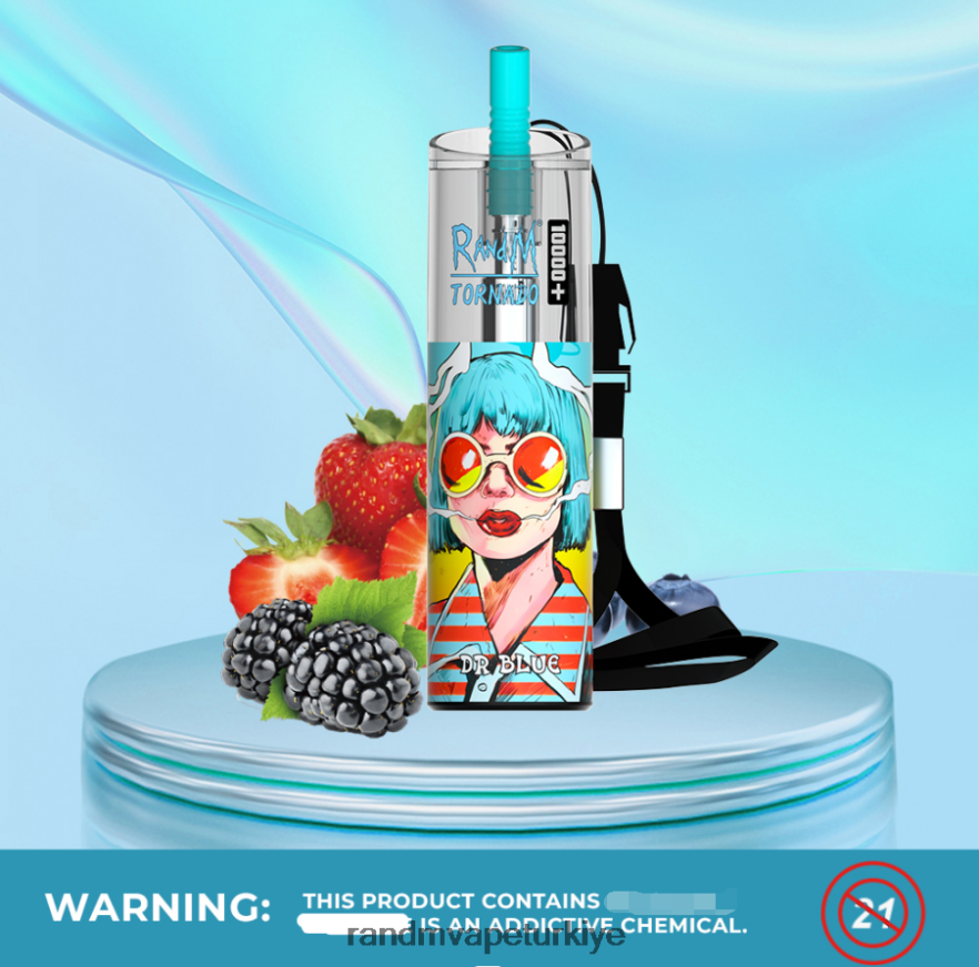 8VZRZR80 RandM Tornado 10000 artı hava akımı kontrolü vape cihazı 1 adet kırmızı elma limon - RandM Vape Store