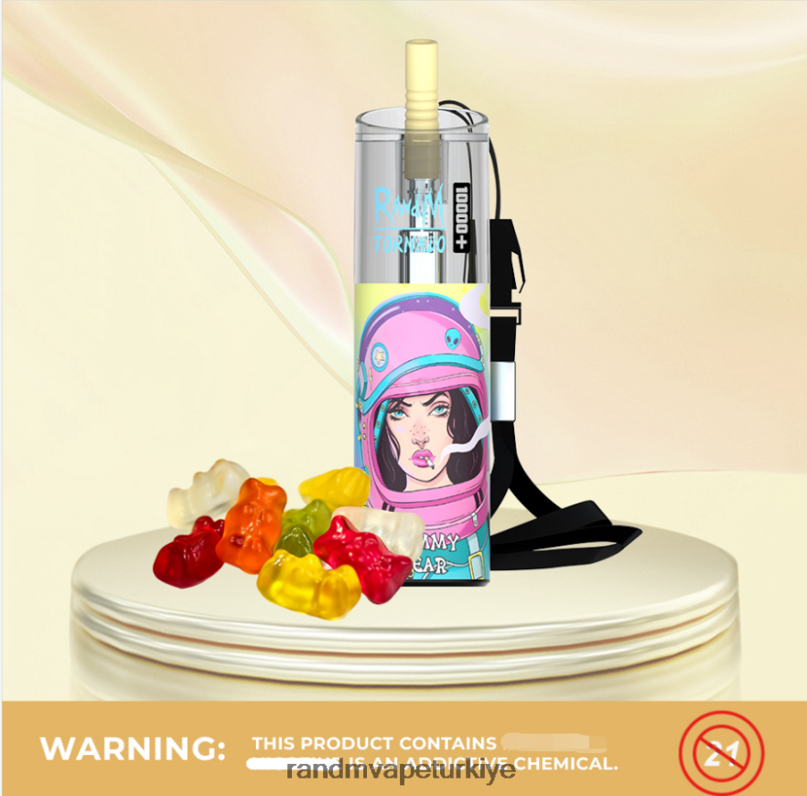 8VZRZR80 RandM Tornado 10000 artı hava akımı kontrolü vape cihazı 1 adet kırmızı elma limon - RandM Vape Store