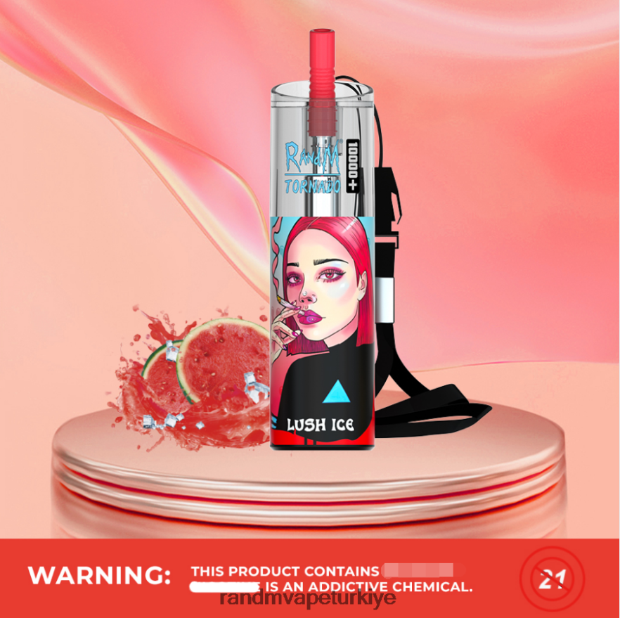 8VZRZR80 RandM Tornado 10000 artı hava akımı kontrolü vape cihazı 1 adet kırmızı elma limon - RandM Vape Store