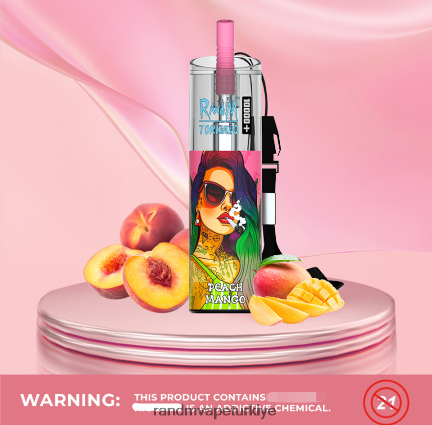8VZRZR80 RandM Tornado 10000 artı hava akımı kontrolü vape cihazı 1 adet kırmızı elma limon - RandM Vape Store