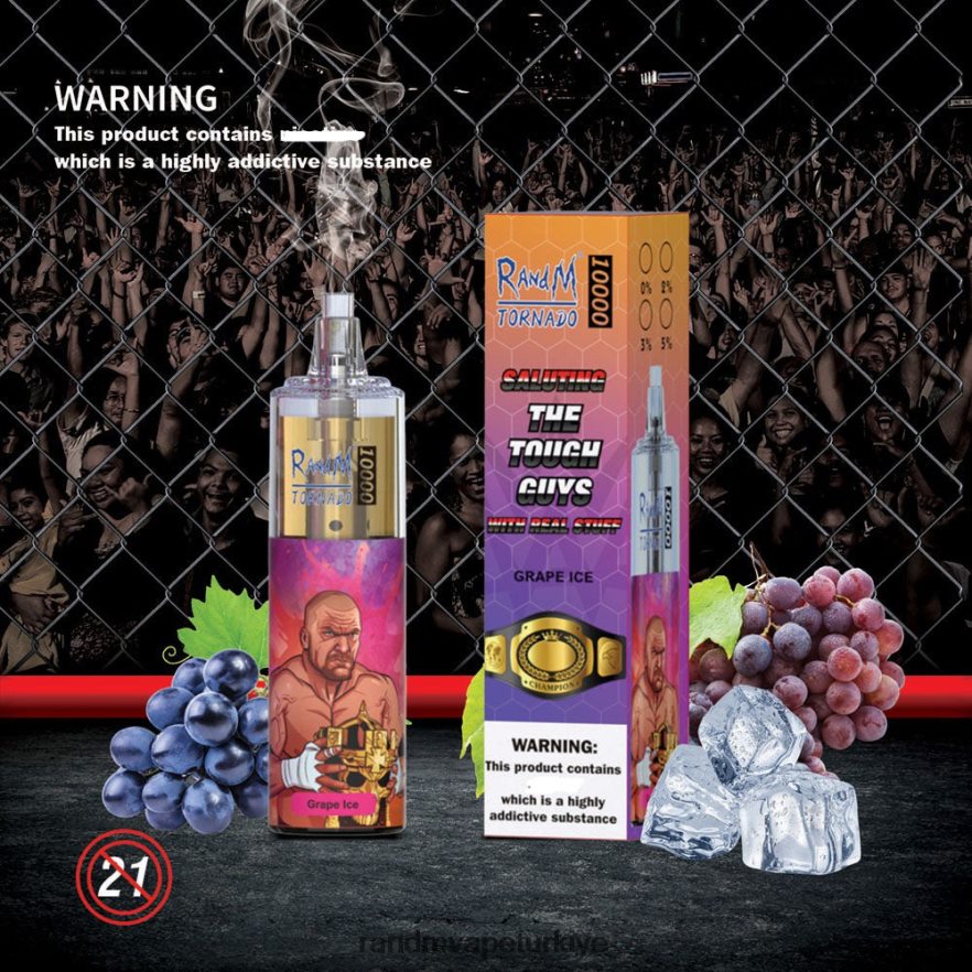 8VZRZR109 RandM Tornado 10000 hava akımı kontrolü vape cihazı 1 adet üzüm buzu - RandM Tornado Türkiye