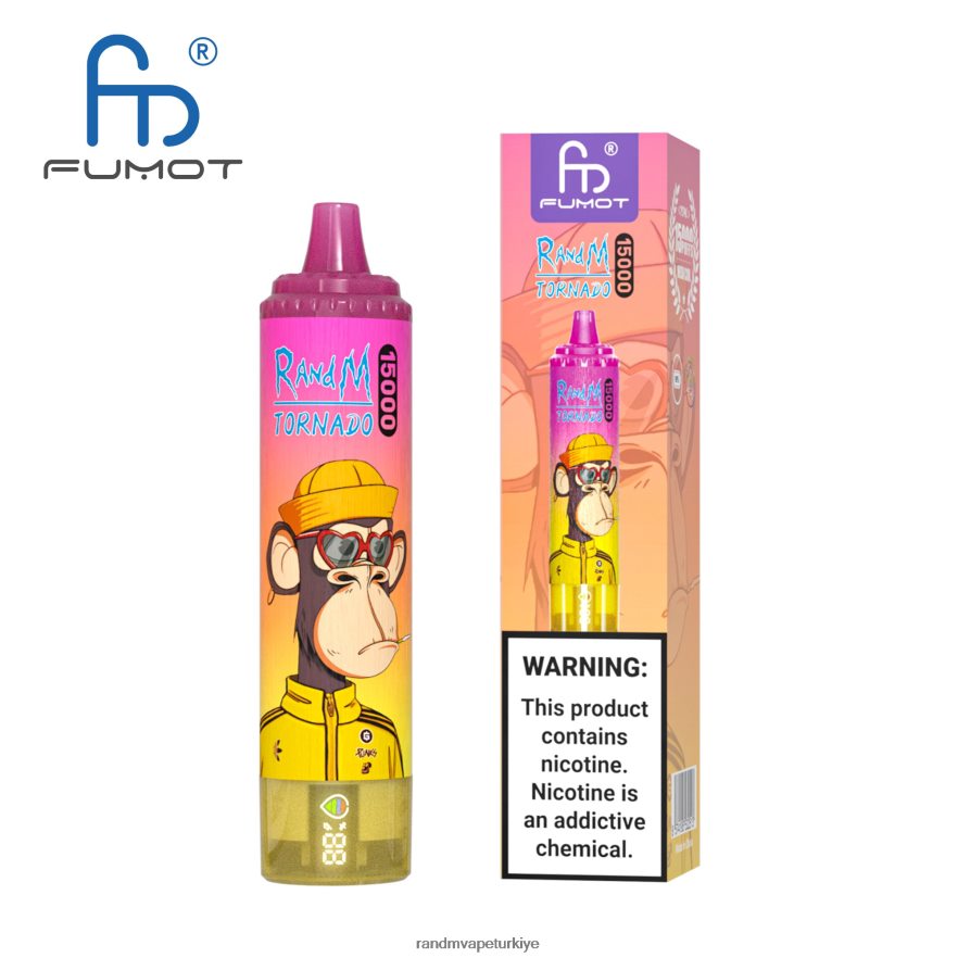 8VZRZR19 Fumot RandM Tornado Pil ve ejuice ekranlı 15000 vape cihazı sürüm 1 ekşi elma - RandM Tornado Türkiye