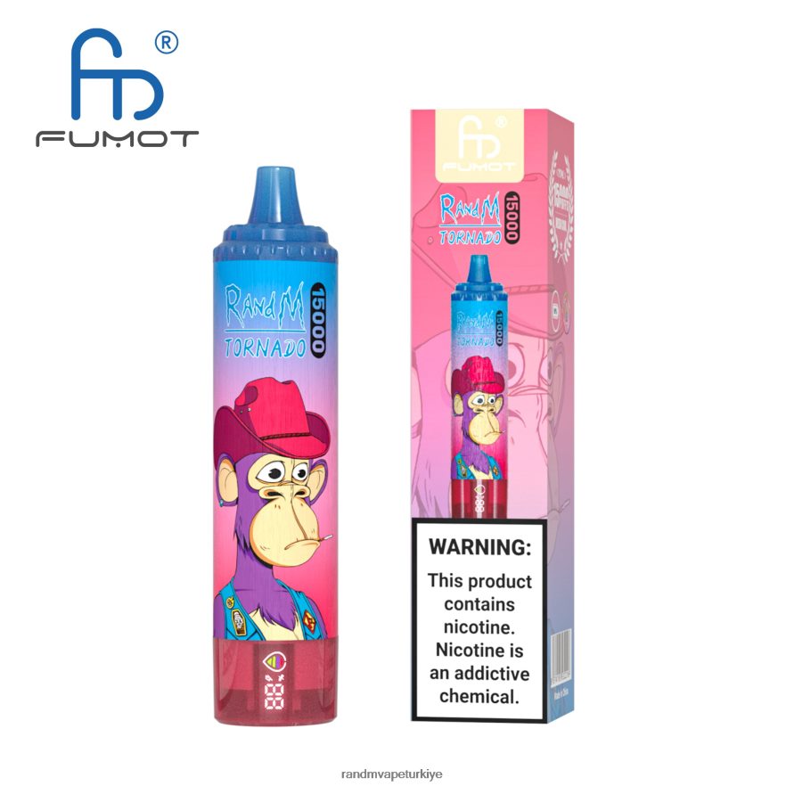 8VZRZR30 Fumot RandM Tornado Pil ve ejuice ekranlı 15000 vape cihazı sürüm 1 pembe limonata - RandM Vape İstanbul