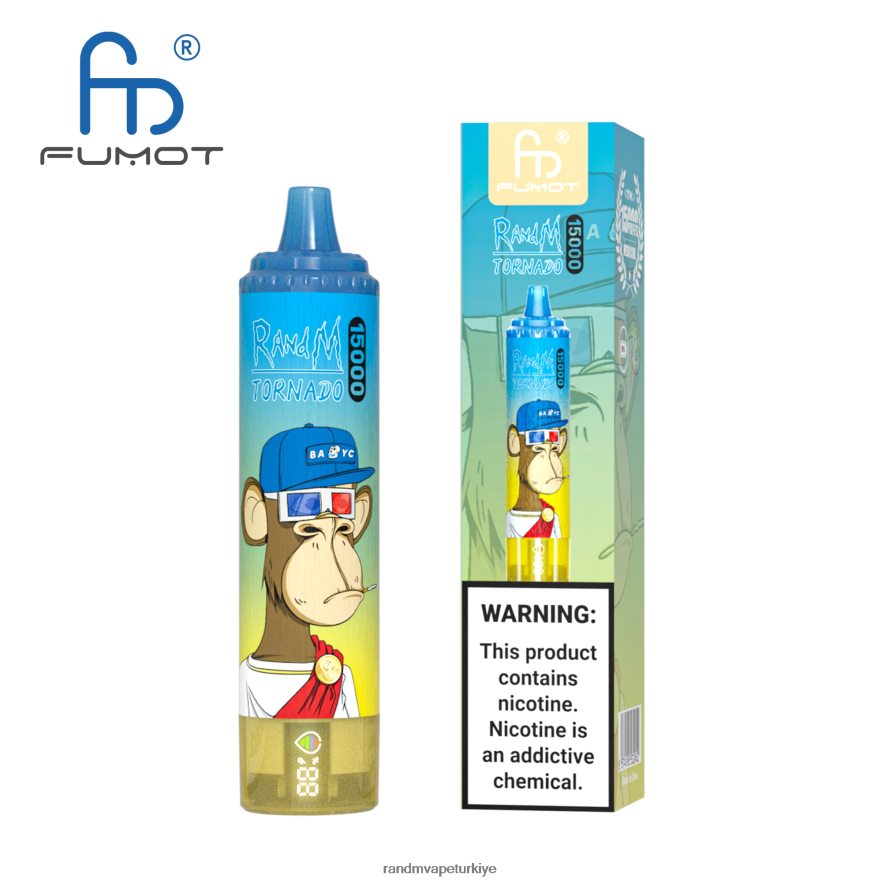 8VZRZR30 Fumot RandM Tornado Pil ve ejuice ekranlı 15000 vape cihazı sürüm 1 pembe limonata - RandM Vape İstanbul