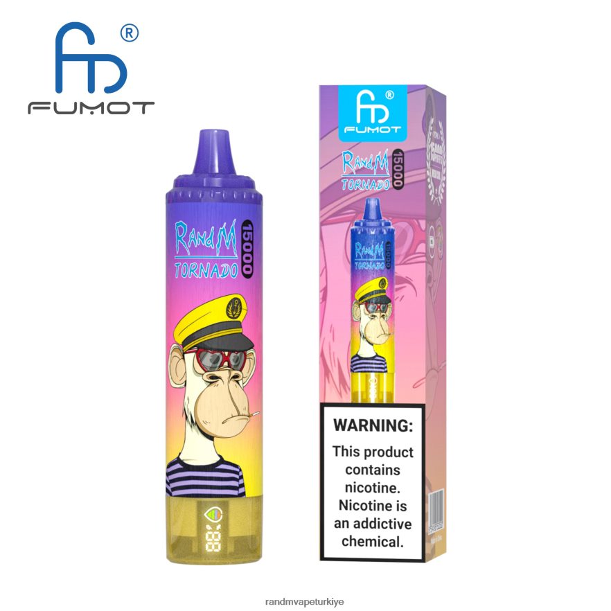 8VZRZR30 Fumot RandM Tornado Pil ve ejuice ekranlı 15000 vape cihazı sürüm 1 pembe limonata - RandM Vape İstanbul