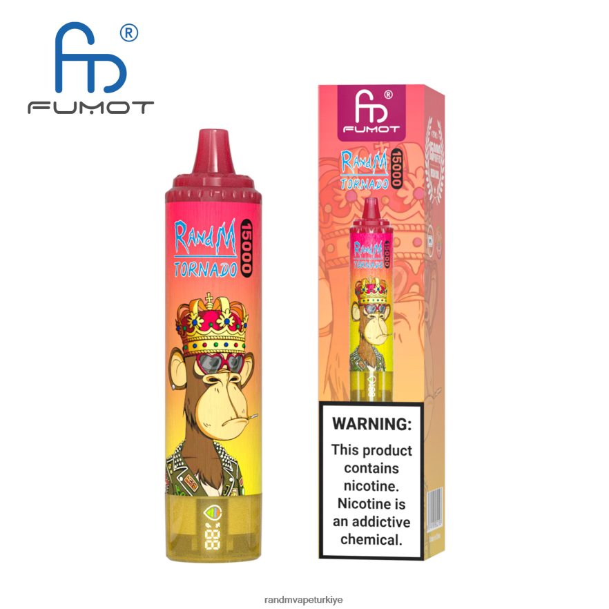 8VZRZR30 Fumot RandM Tornado Pil ve ejuice ekranlı 15000 vape cihazı sürüm 1 pembe limonata - RandM Vape İstanbul