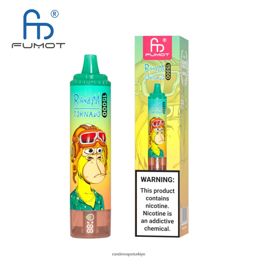 8VZRZR30 Fumot RandM Tornado Pil ve ejuice ekranlı 15000 vape cihazı sürüm 1 pembe limonata - RandM Vape İstanbul