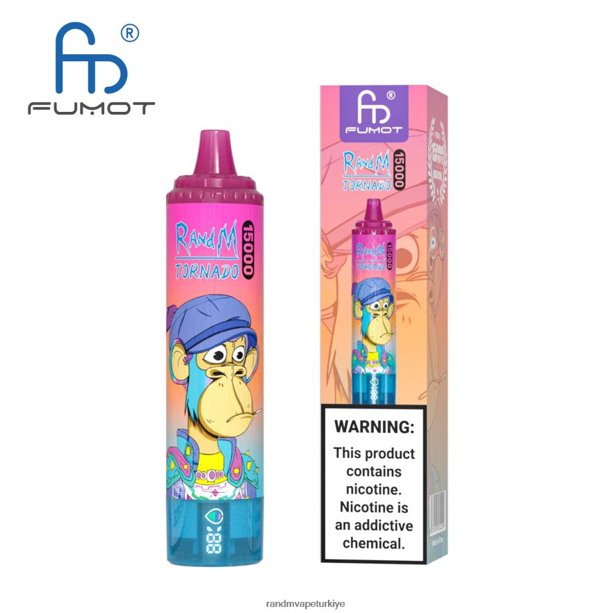 8VZRZR30 Fumot RandM Tornado Pil ve ejuice ekranlı 15000 vape cihazı sürüm 1 pembe limonata - RandM Vape İstanbul