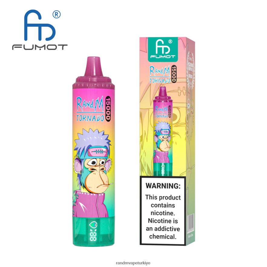 8VZRZR30 Fumot RandM Tornado Pil ve ejuice ekranlı 15000 vape cihazı sürüm 1 pembe limonata - RandM Vape İstanbul