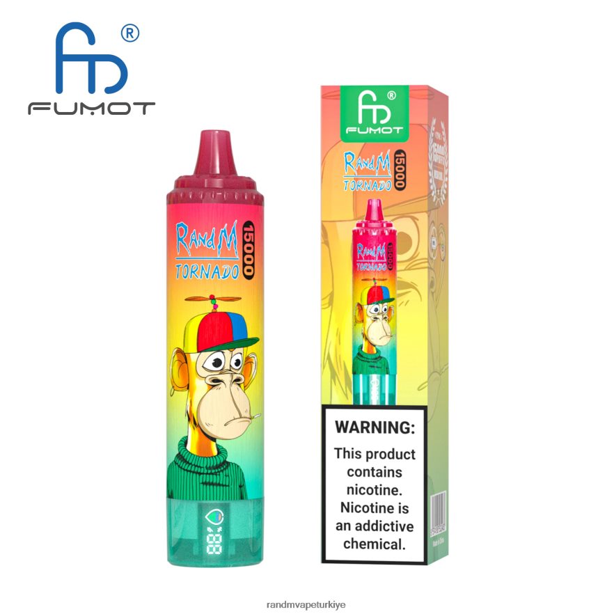 8VZRZR30 Fumot RandM Tornado Pil ve ejuice ekranlı 15000 vape cihazı sürüm 1 pembe limonata - RandM Vape İstanbul