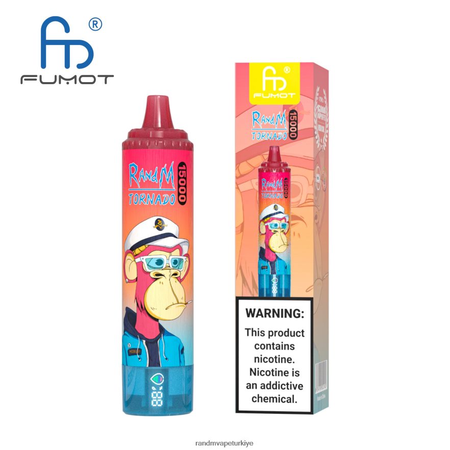 8VZRZR30 Fumot RandM Tornado Pil ve ejuice ekranlı 15000 vape cihazı sürüm 1 pembe limonata - RandM Vape İstanbul