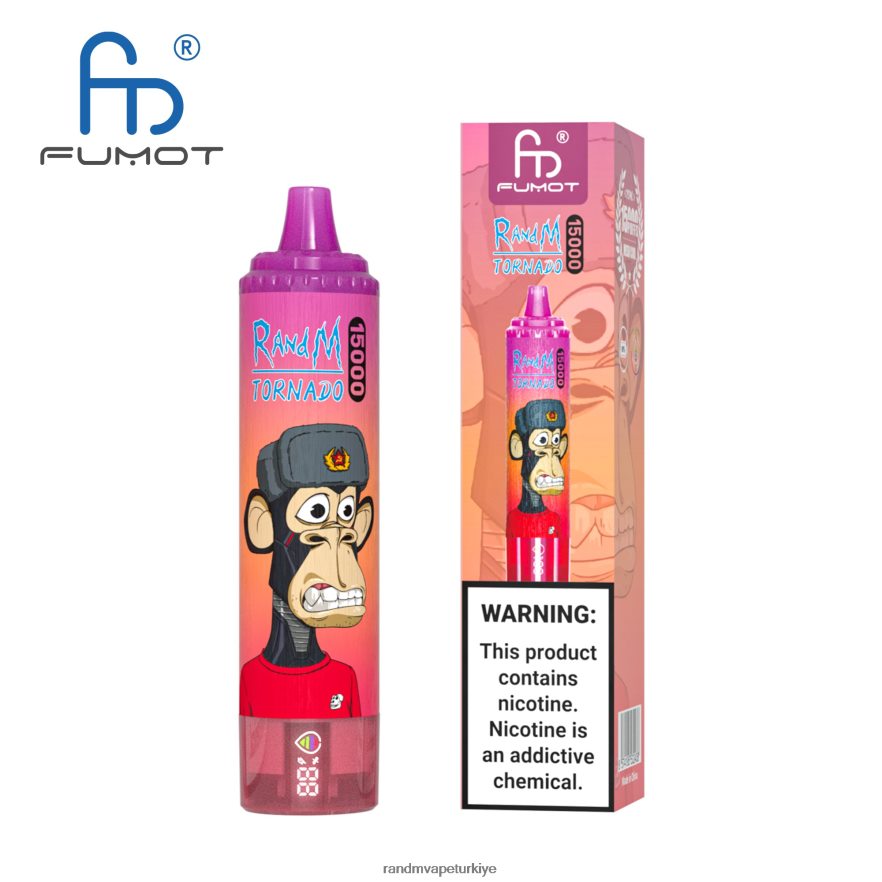 8VZRZR30 Fumot RandM Tornado Pil ve ejuice ekranlı 15000 vape cihazı sürüm 1 pembe limonata - RandM Vape İstanbul