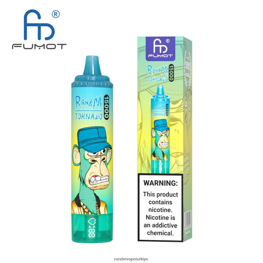 8VZRZR39 Fumot RandM Tornado Pil ve ejuice ekran sürüm 2 ile 15000 vape cihazı kivi çarkıfelek meyvesi guava - RandM Vape İstanbul