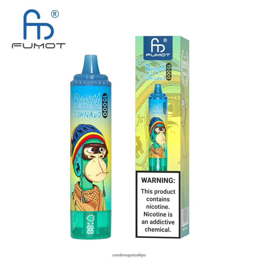 8VZRZR39 Fumot RandM Tornado Pil ve ejuice ekran sürüm 2 ile 15000 vape cihazı kivi çarkıfelek meyvesi guava - RandM Vape İstanbul