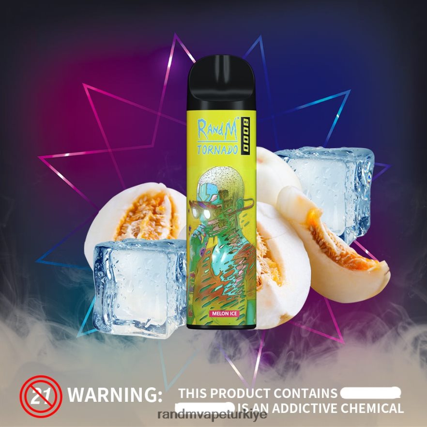 8VZRZR237 RandM Tornado 8000 hava akımı kontrolü vape cihazı 1 adet mavi razz buz - RandM Vape İstanbul