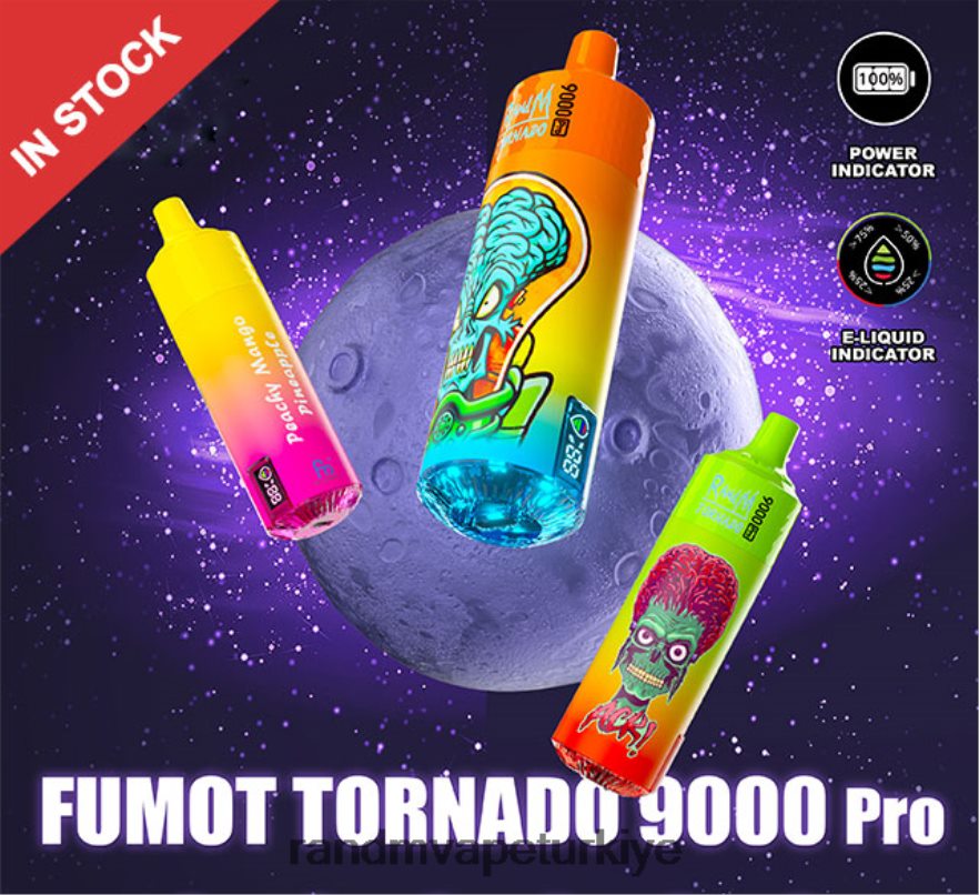 8VZRZR205 Fumot RandM Tornado Pil ve ejuice ekran sürüm 2 ile 9000 pro vape cihazı kukalar - RandM Shop Vape