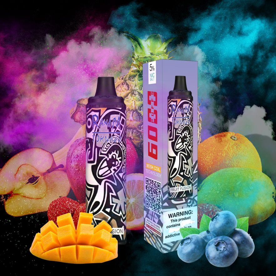 8VZRZR286 RandM Tornado 6000 hava akımı kontrolü vape pod cihazı 1 adet meyve füzyonu - RandM Shop Vape