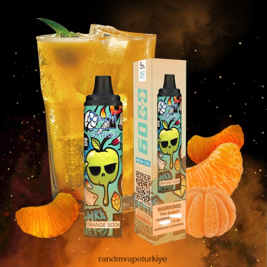 8VZRZR287 RandM Tornado 6000 hava akımı kontrolü vape pod cihazı 1 adet Portakallı soda - RandM Vape Store