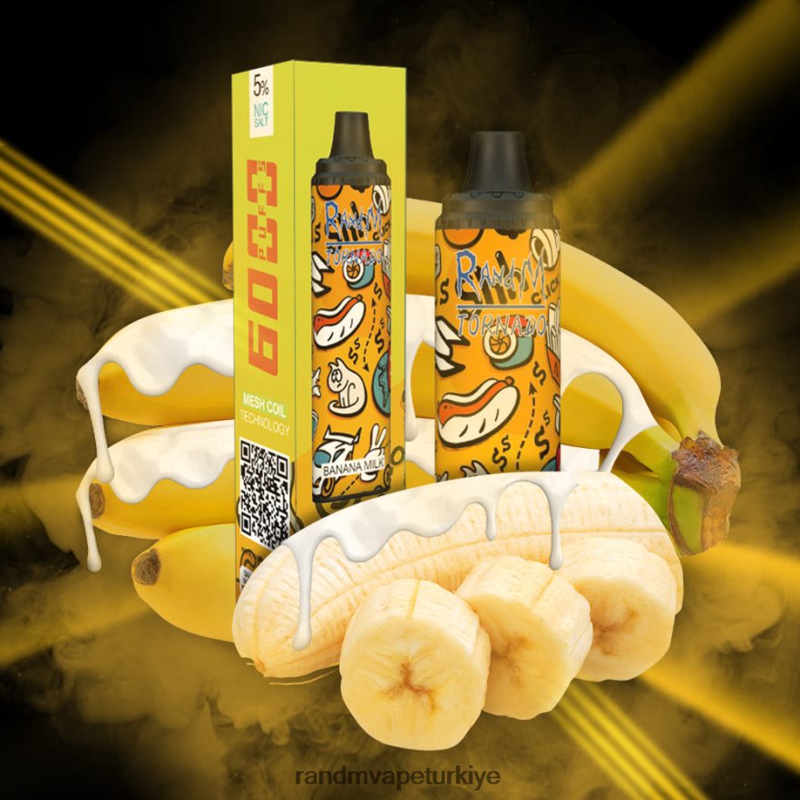 8VZRZR288 RandM Tornado 6000 hava akımı kontrolü vape pod cihazı 1 adet muzlu süt - RandM Disposable Vape
