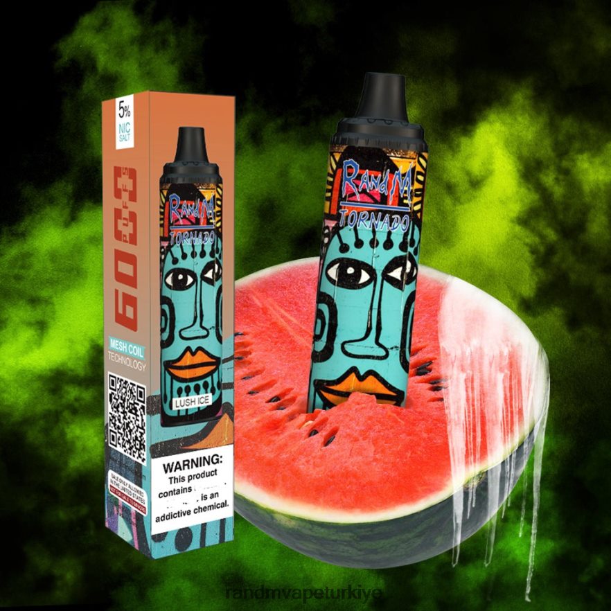 8VZRZR290 RandM Tornado 6000 hava akımı kontrolü vape pod cihazı 1 adet yemyeşil buz - RandM Vape Türkiye