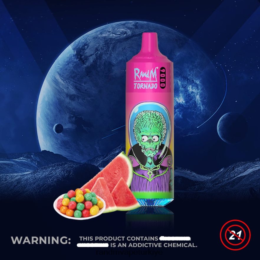 8VZRZR130 RandM Tornado 9000 vape pod cihazı 1 adet versiyon 1 karpuzlu sakız - RandM Tornado Ankara