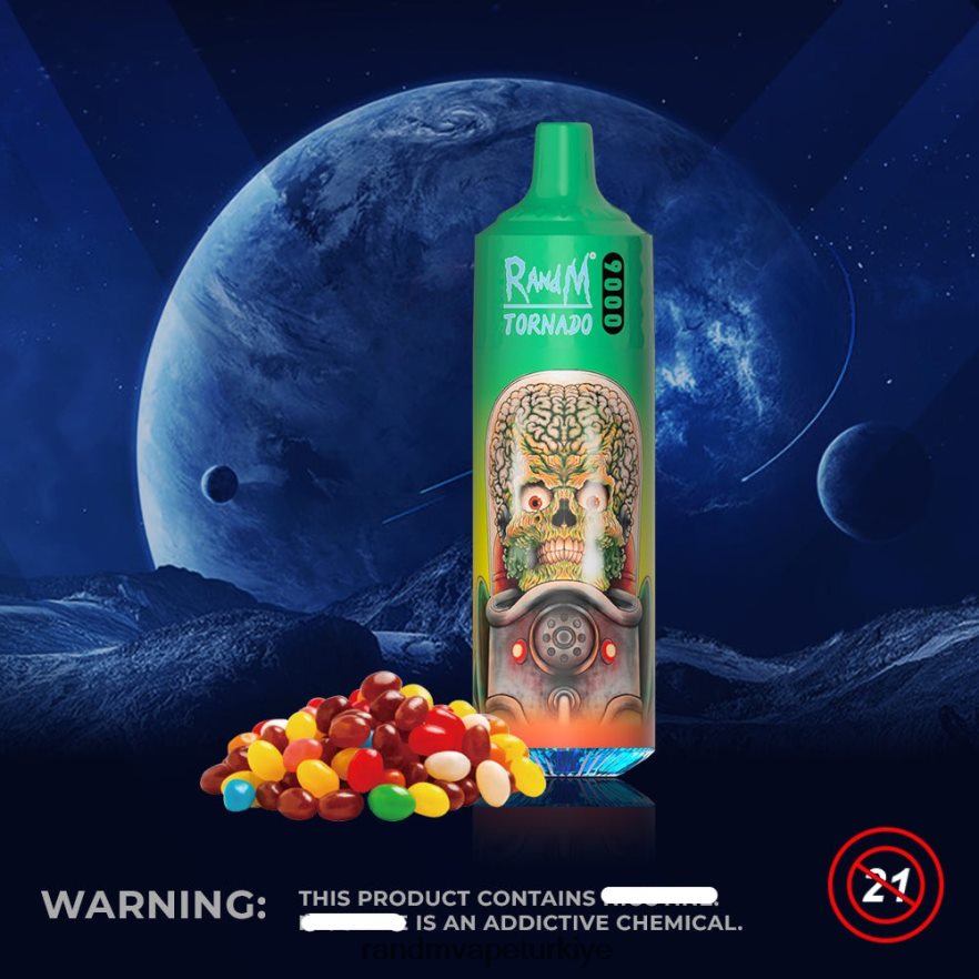 8VZRZR131 RandM Tornado 9000 vape pod cihazı 1 adet versiyon 1 gökkuşağı şekeri - RandM Tornado Fiyat