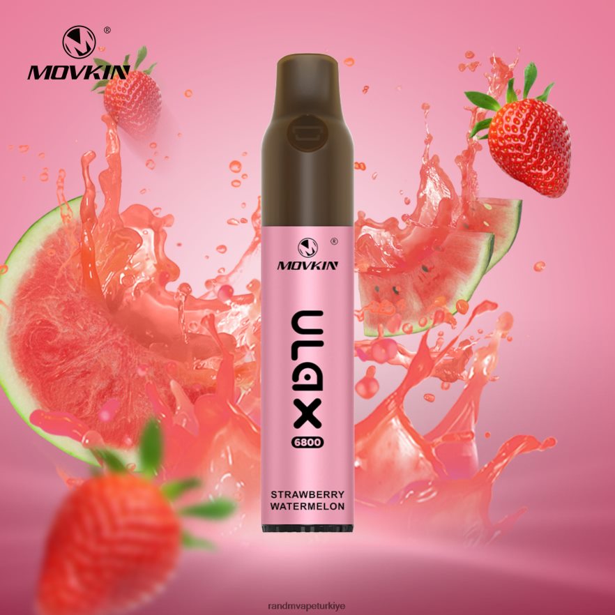 8VZRZR70 RandM Movkin Ulax 6800 (seramik bobin) şarj edilebilir tek kullanımlık vape pod cihazı çilek karpuz - RandM Shop Vape