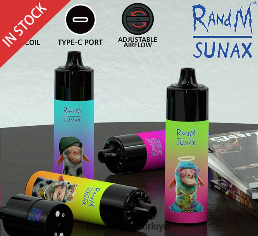 8VZRZR267 RandM Sunax 21000 hava akımı kontrol podu değiştirilebilir vape cihazı 1 adet çilekli çörek - RandM Vape Review
